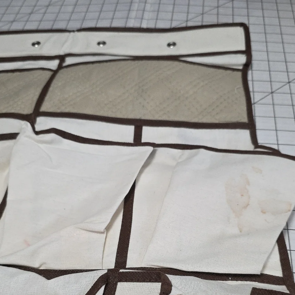 Hanging‎ Shoe Organizer with Brown Trim